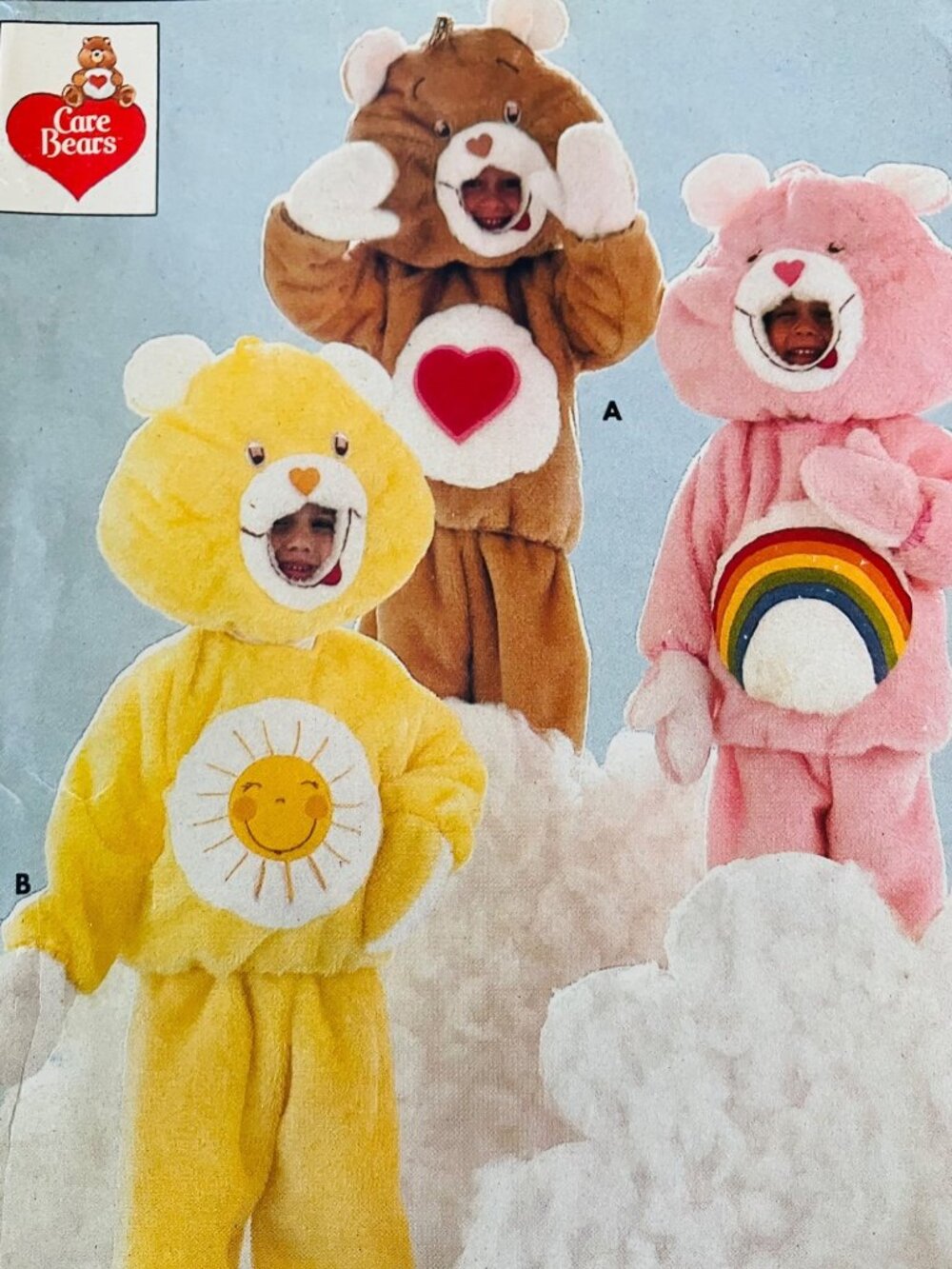 80s Butterick 6814 Child Care Bear Costume Pattern Cheer Funshine Tenderheart CC